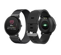Forever Smartwatch ForeVive SB-320, Montre Design Classique, Tracker Fitness avec Bluetooth, Moniteur de fréquence Cardiaque, Analyse du Sommeil, étanche IP67, Montre Active, Black