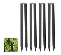 Forever Speed 4 Pièces Piquets de Fixation pour Arche de Jardin en Acier revêtu par Poudre, Forme U Sardines de Fixation pour Arche de Rose, Tuyau d'eau Fixe [HxLxP: 300 x 29 x 21 mm] - Noir