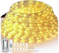 Forever Speed 6M LED Tube Lumineux Exterieur Blanc Chaud Avec Télécommande 6 Modes d'éclairage Minuterie, 216 LED Tuyau Lumineux LED Etanche IP65,Tuyau Lumineux pour Noël, Jardins