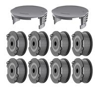 Forever Speed 8 Bobine de Fil Debroussailleuse 1.60mm, 4.90m,Bobine de Fil de Rechange compatible avec Easy GrassCut18-230 de Bosch(8 Bobines de fil,2 Couvercle)