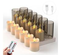 Forever Speed LED Teelichter Wiederaufladbar mit Timer Charge Station, 12er Rechargeable LED Tealights Elektrische Kerzen Flackernd avec télécommande pour salle de fête Salon Halloween Noël Déco