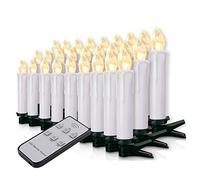 Forever Speed Lot de 20 à 60 bougies LED sans fil pour sapin de Noël avec télécommande (coque blanche