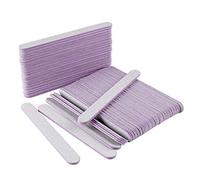 Forever Speed Lot de 50 feuilles de papier à poncer double face pour lime à ongles professionnelles 100/180 Forme droite Gris/cœur violet