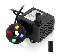 Forever Speed Mini pompe à eau d'aquarium 5 W - Pompe submersible pour aquarium - Avec 4 LED colorées - Mini， arts en pierre - Hauteur de refoulement maximale : 0,85 m, 350 l/h
