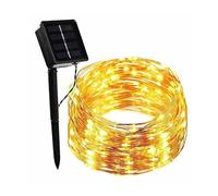 FOREVER Sunari Guirlande lumineuse solaire à 200 LED, fil de cuivre, 22 m, étanche, blanc chaud, décoration de Noël, Halloween, jardin féerique