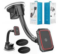 FOREVER Support de téléphone portable pour voiture - Avec 6 aimants puissants - 3 plaques métalliques - Compatible avec iPhone, Samsung, Huawei