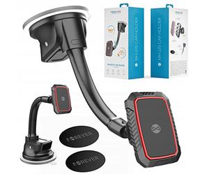 FOREVER Support de téléphone portable pour voiture - Avec 6 aimants puissants - 3 plaques métalliques - Compatible avec iPhone, Samsung, Huawei