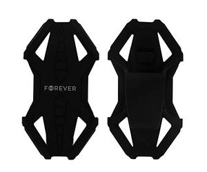 FOREVER Support Vélo/Trottinette Compatible Smartphone 4 à 6'' Support Universel Silicone Flexible Fixation Guidon Ajustable Dimensions 12.8 x 7.2 cm - Noir