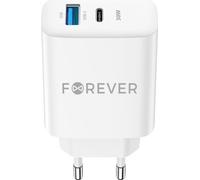 Forever TC-07-30AC PD QC chargeur 1x USB-C 1x USB 30W blanc