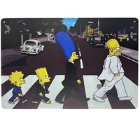 Forever _ USA Plaque en métal | Poster mural | The Simpsons at Abbey Road as The Beatles 20,3 x 30,5 cm | Panneau décoratif amusant pour maison, bar, chambre, garage, garage, cave et plaque extérieure