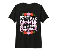Forever Young at Heart Grandma Appreciation Grandma T-Shirt Haut de Gamme