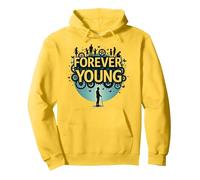 Forever Young : Don't Let The Old Man in Vintage Graphic Sweat à Capuche, Unisexe pour Adultes, Citron, S