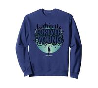 Forever Young : Don't Let The Old Man in Vintage Graphic Sweatshirt, Unisexe pour Adultes, Bleu Marine, S