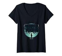 Forever Young : Don't Let The Old Man in Vintage Graphic T-Shirt avec Col en V, Femme, Noir, XL