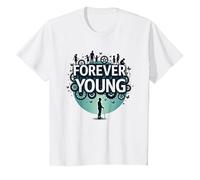 Forever Young : Don't Let The Old Man in Vintage Graphic T-Shirt, Enfant, Blanc, 3 Ans