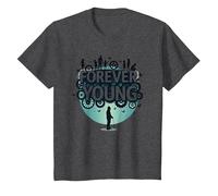 Forever Young : Don't Let The Old Man in Vintage Graphic T-Shirt, Enfant, Chiné Foncé, 6 Ans
