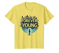 Forever Young : Don't Let The Old Man in Vintage Graphic T-Shirt, Enfant, Citron, 6 Ans