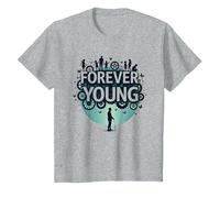 Forever Young : Don't Let The Old Man in Vintage Graphic T-Shirt, Enfant, Gris Chiné, 3 Ans