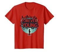 Forever Young : Don't Let The Old Man in Vintage Graphic T-Shirt, Enfant, Rouge, 3 Ans