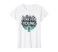 Forever Young : Don't Let The Old Man in Vintage Graphic T-Shirt, Femme, Blanc, XXL
