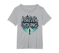 Forever Young : Don't Let The Old Man in Vintage Graphic T-Shirt, Femme Grandes Tailles, Gris Chiné, 5X