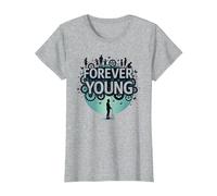 Forever Young : Don't Let The Old Man in Vintage Graphic T-Shirt, Femme, Gris Chiné, 3XL
