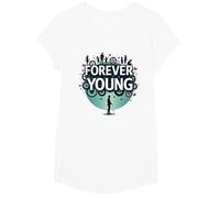 Forever Young : Don't Let The Old Man in Vintage Graphic T-Shirt, Fille, Blanc, L