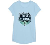 Forever Young : Don't Let The Old Man in Vintage Graphic T-Shirt, Fille, Bleu Céleste, L