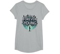 Forever Young : Don't Let The Old Man in Vintage Graphic T-Shirt, Fille, Gris Chiné, L