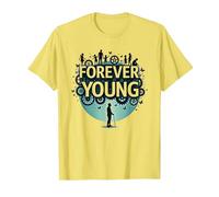 Forever Young : Don't Let The Old Man in Vintage Graphic T-Shirt, Homme, Citron, XL