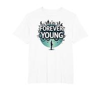 Forever Young : Don't Let The Old Man in Vintage Graphic T-Shirt, Homme Grandes Tailles, Blanc, 4X Tall
