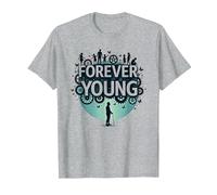 Forever Young : Don't Let The Old Man in Vintage Graphic T-Shirt, Homme, Gris Chiné, S