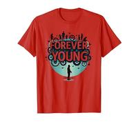 Forever Young : Don't Let The Old Man in Vintage Graphic T-Shirt, Homme, Rouge, S