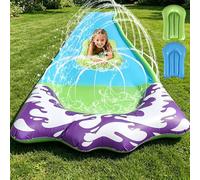 Foreverup 480 * 70cm Toboggan Aquatique pour Enfants, Toboggan à Eau pour Glissade avec Jet d'eau, Toboggan pour Pelouse pour Jeux d'eau en Extérieur, Fête D'été, Jardin Pelouse (Bleu)