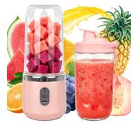 Foreverup Blender Portable, 400 ml Maker to Go Mini mixeur portable, Blender électrique avec 6 lames en acier inoxydable et couvercle étanche, Mixeur Smoothie pour Smoothie Milk-shake Fruits