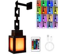 Foreverup Lanterne Pixelée Veilleuse, Lampe Murale Portable 16 Couleurs, Lampe D'ambiance LED Avec Télécommande & Fonction De Dimmer 3D, Pour Chambre Camping Cadeau Pour Joueurs