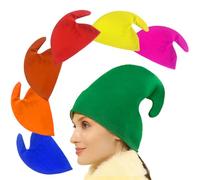 Foreverup Lot de 7 Bonnets de Nain - Costume d'Halloween Amusant - Bonnet Pointu Coloré - Lutin, Elfe pour Adulte - Costume de Noël - Accessoire de Fête