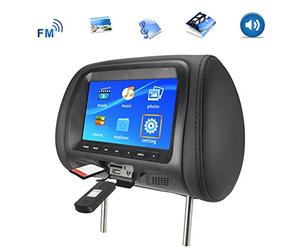 FOReverweihuajz Voiture Universel 7 Pouces Arrière Type D'appui-tête De Voiture Écran Numérique Haute Définition LCD, Réglable, avec Lecteur Noir, USB