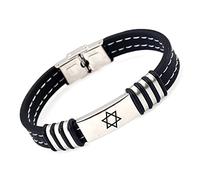 ForeverWill Bijoux Juifs Étoile de David - Israël Jérusalem Magen David Six Pointes Souple Bracelet en Silicone Judaïque Symbole de Foi