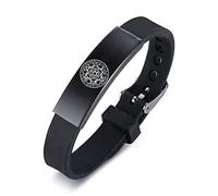 ForeverWill Bracelet de protection en silicone avec sceau de Salomon - Pour homme et femme - Amulettes du zodiaque - Sceau de Salomon, Silicone Acier inoxydable Silicone