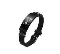 ForeverWill Bracelet élégant en silicone avec sceau de Lucifer - Église de Satan Sigillum - Symbole de Satanas - Pour homme et femme - Bijoux bibliques