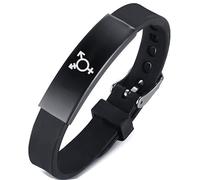 ForeverWill Bracelet en silicone avec symbole de sexe trans LGBT Queer Fierté ID Transgender Pride Gay LGBTQ Bijoux, Silicone Acier inoxydable silicone