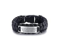 ForeverWill Bracelet en silicone souple pour homme et femme avec amulette style islam, arabe, Ayatul, Kursi, Allah - Cadeau musulman - 22 cm, 9 inches, Acier inoxydable Acier inoxydable paracorde