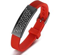 ForeverWill Bracelet en silicone souple pour musulmane, musulmane, ayatul, kursi, arabe, poème du Coran arabe, amulette religieuse, réglable, Acier inoxydable Silicone