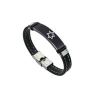 ForeverWill Judaica Israël Jérusalem - Bracelet religieux étoile de David - Bracelet en silicone hexagonal à six pointes - Bijou pour homme et femme - 21 cm, Acier inoxydable Silicone