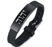 ForeverWill YHVH YHWH Bracelet en silicone hébreu Jéhovah Tetragrammaton Bracelet Adonai Bracelet juif israélite Amultes Cadeaux pour adolescents adultes, 7 inch, Acier inoxydable Silicone