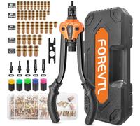 FOREVTL Pince a Insert Fileté, Assortiment de 98 écrous à Rivets Dans une Boîte Solide, Pince a Insert avec 5 Mandrins M5 M6 M8 M10 M12, Pince a Sertir Ecrou avec étui de Transport