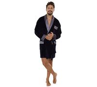 FOREX Lingerie élégant peignoir/robe de chambre en velours ou peignoir/robe de chambre sportif en coton, court bleu, L