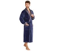 Forex Lingerie Peignoir de bain élégant et de qualité supérieure en coton pour homme dans un superbe design. - Bleu - X-Large