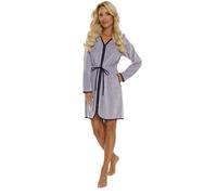 FOREX Lingerie peignoir pour dames, doux et moderne, avec fermeture éclair, capuche & poches, fabriqué dans l'UE, gris chiné, taille M (40)